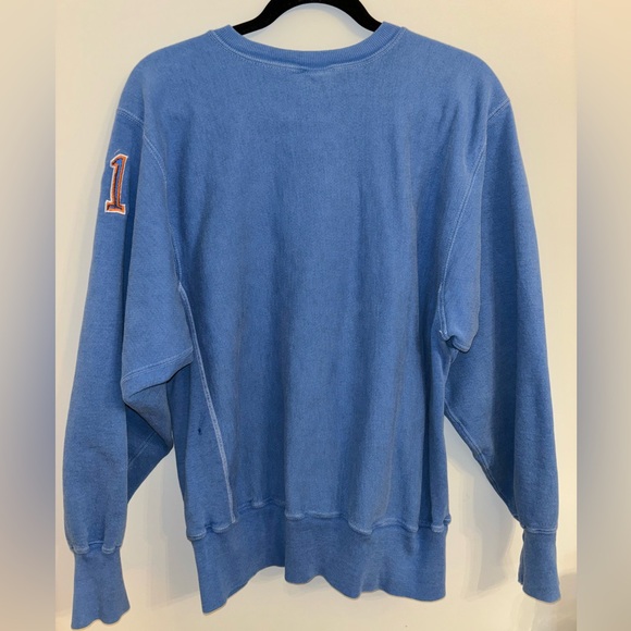 Urban Outfitters champion crewneck - blue with print - fits like size L - Picture 3 of 4